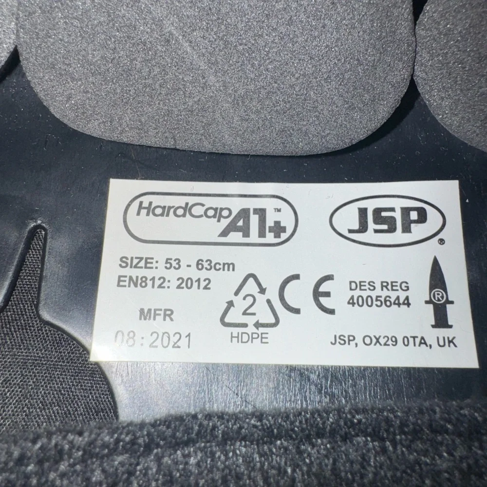 JSP HardCap Bump Cap A1+ Long Brim - Black Size 53-63cm